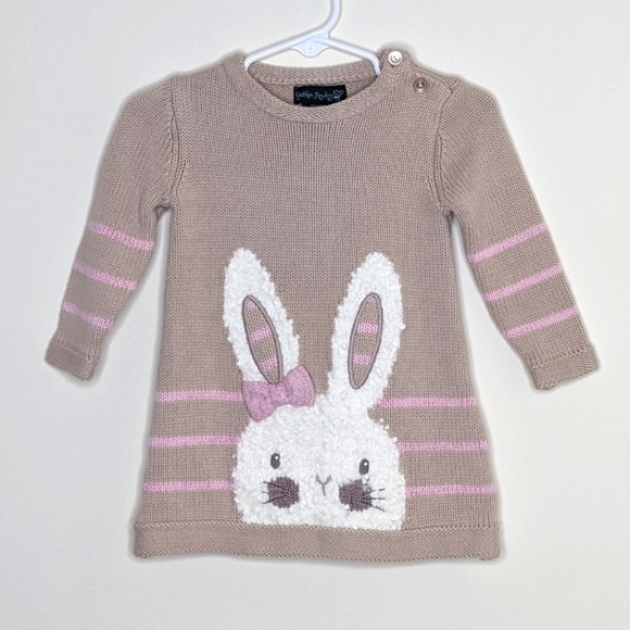 Cynthia Rowley Bunny Easter Knit Sweater Dress 3-6m - Picture 1 of 4